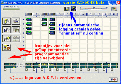 Index frame of new version of OK4 Data Manager (vs. 3.2-b043 beta) with minor revisions and invisible control facility preventing communication problems with COM ports.